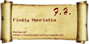 Finály Henrietta névjegykártya